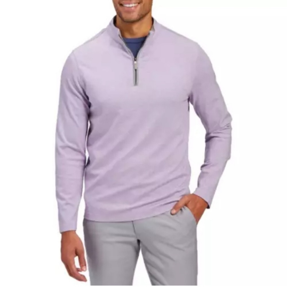 Mizzen+MainMen's Lavender ProFlex 1/4 Zip Pullover Large